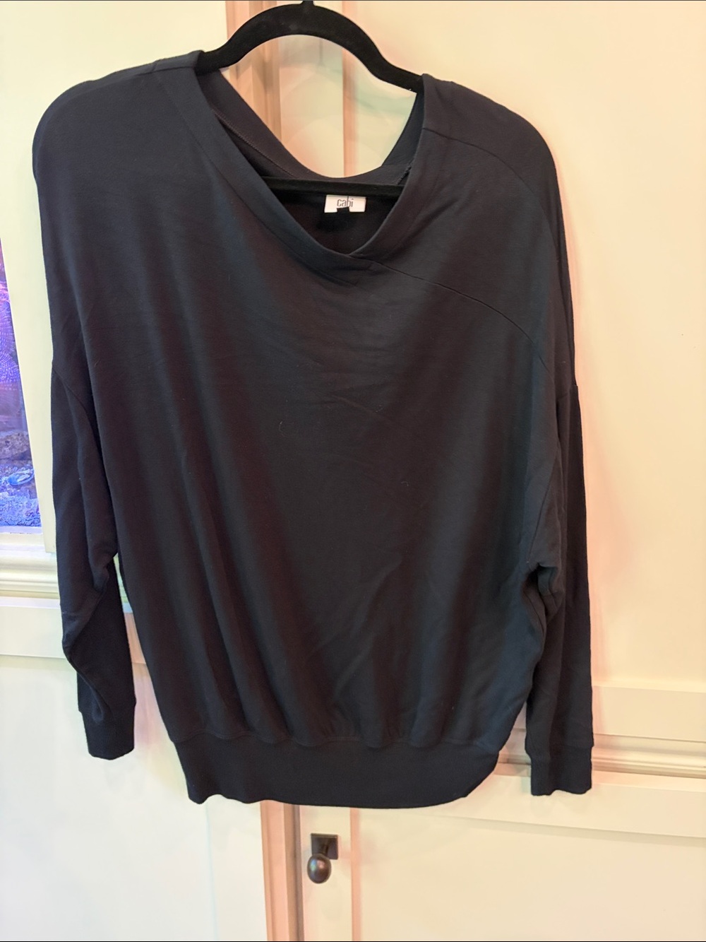 CAbi Black Relaxed Scoopneck Pullover Sweater # 5322